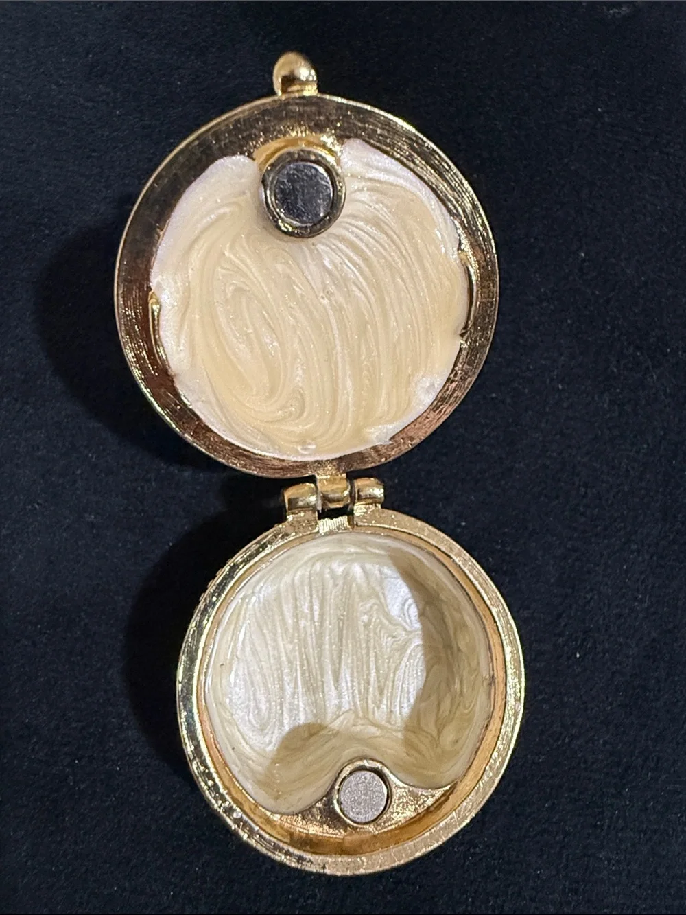 Gold-Tone Purple Enamel Angel locket